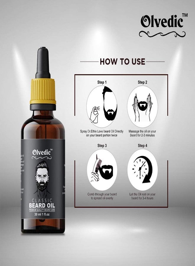 Olvedic New Classic Beard Growth Oil -Suitable for Patchy beard Hair Oil- Pack of 2 (30 ml Each) - Image 4